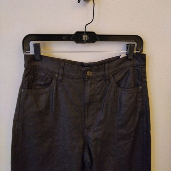 Banana Republic Chocolate Ganache The Coated Denim Pintuck Jean Size 27 Wide Leg - Picture 5 of 11